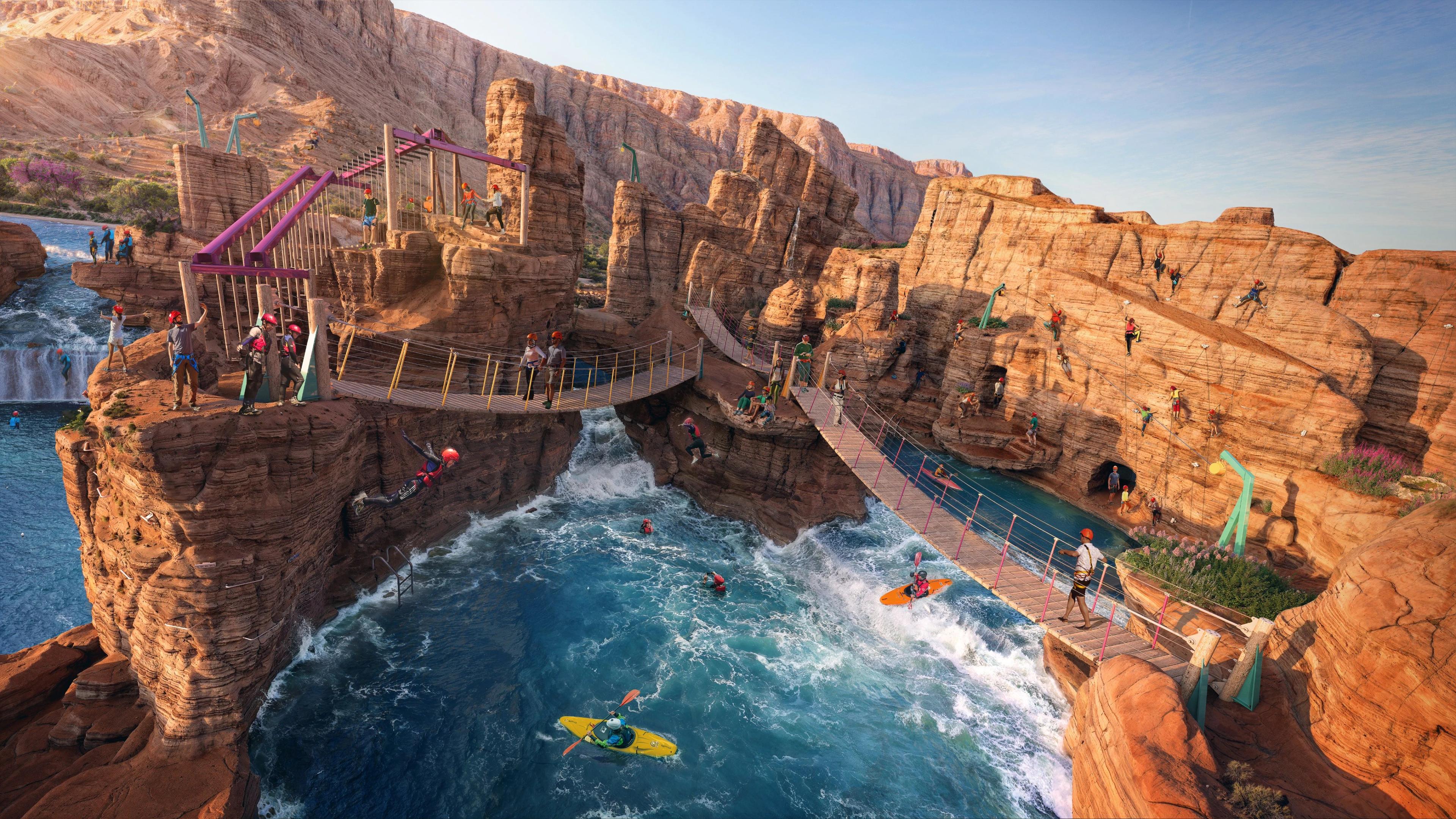 All the thrill rides and water slides at Aquarabia