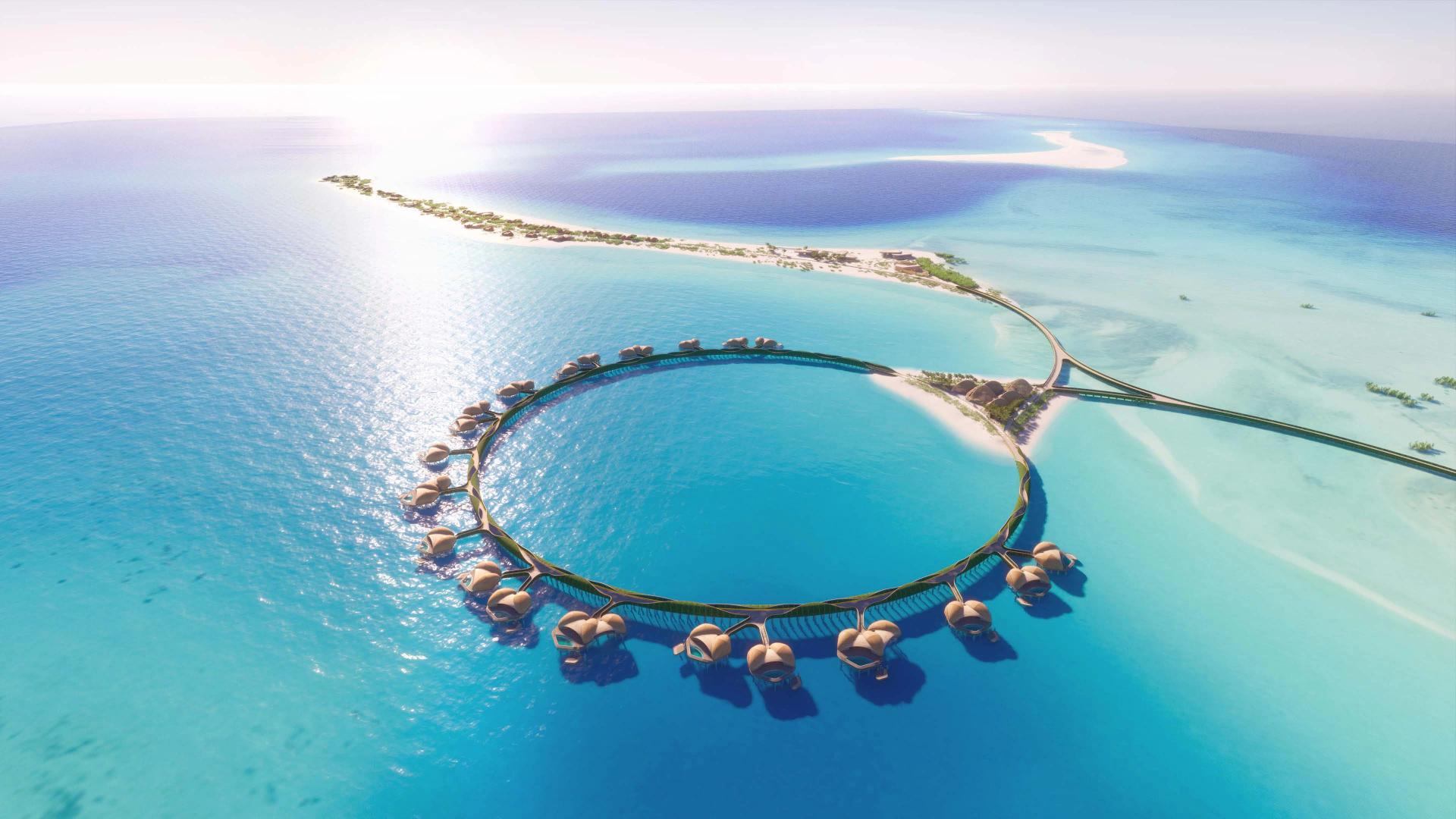 Overwater villas at Nujuma A Ritz Carlton Resort 
