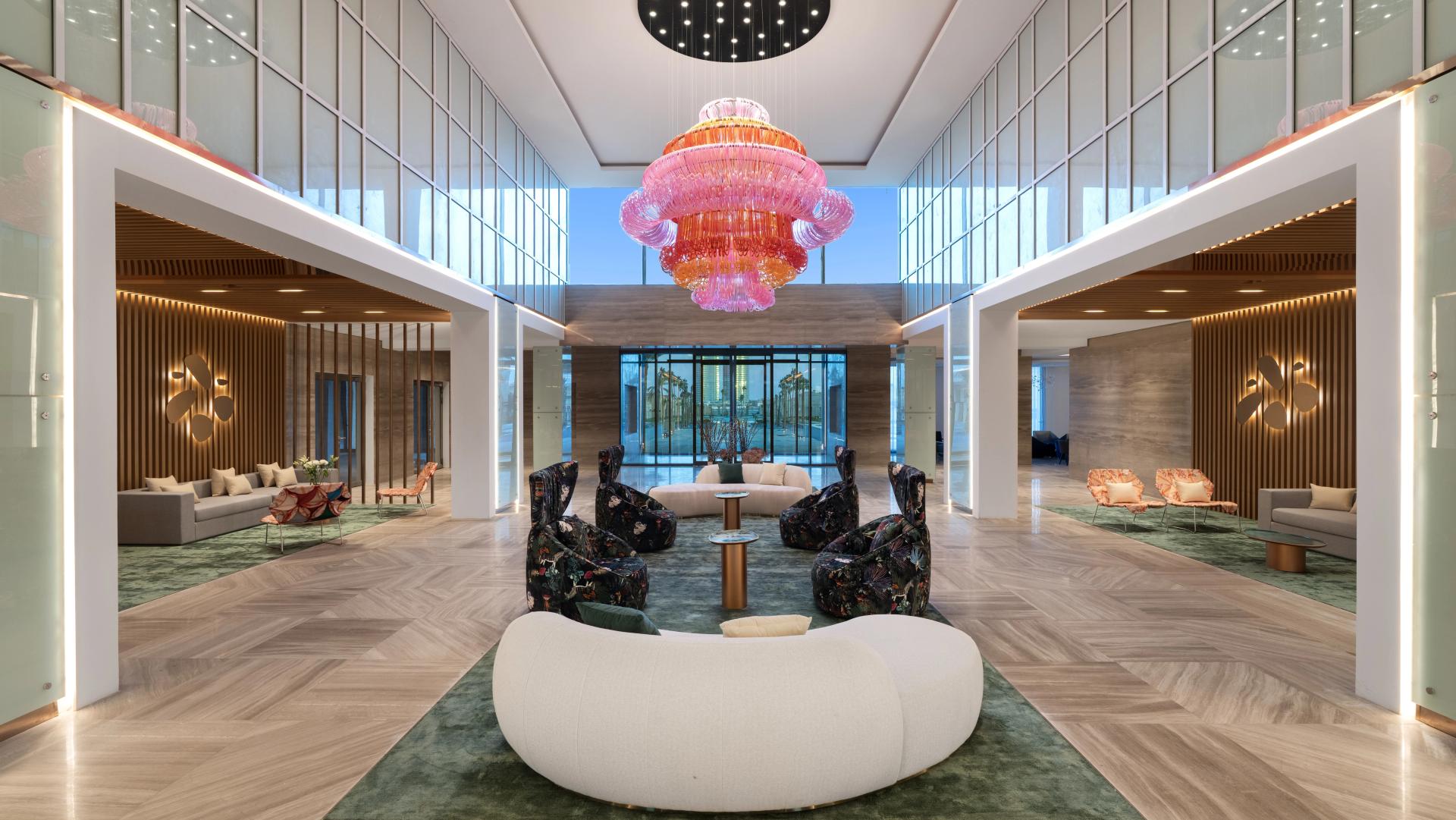 The lobby of the Rixos Obhur Jeddah