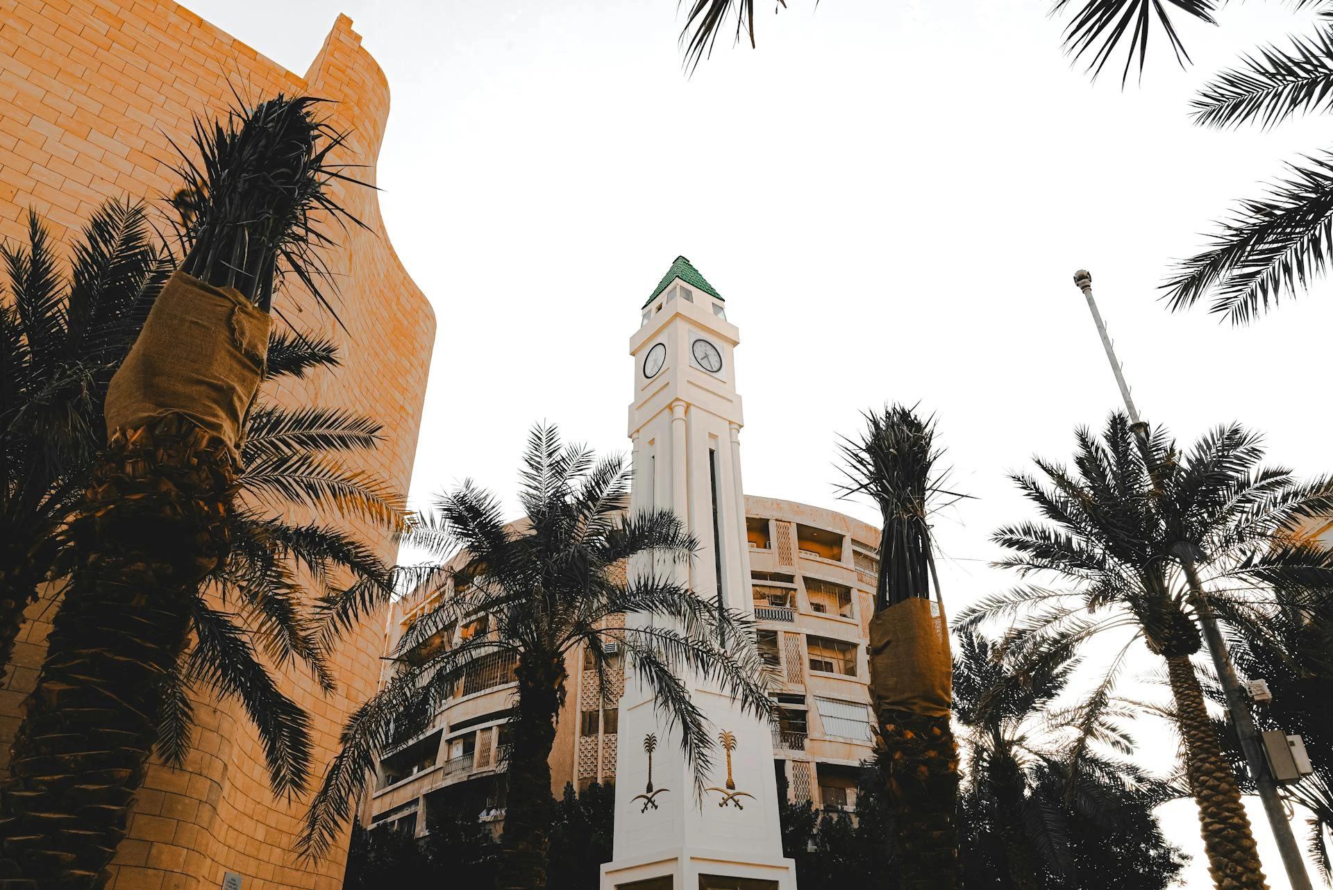 Clock tower in Riyadh, Saudi Arabia