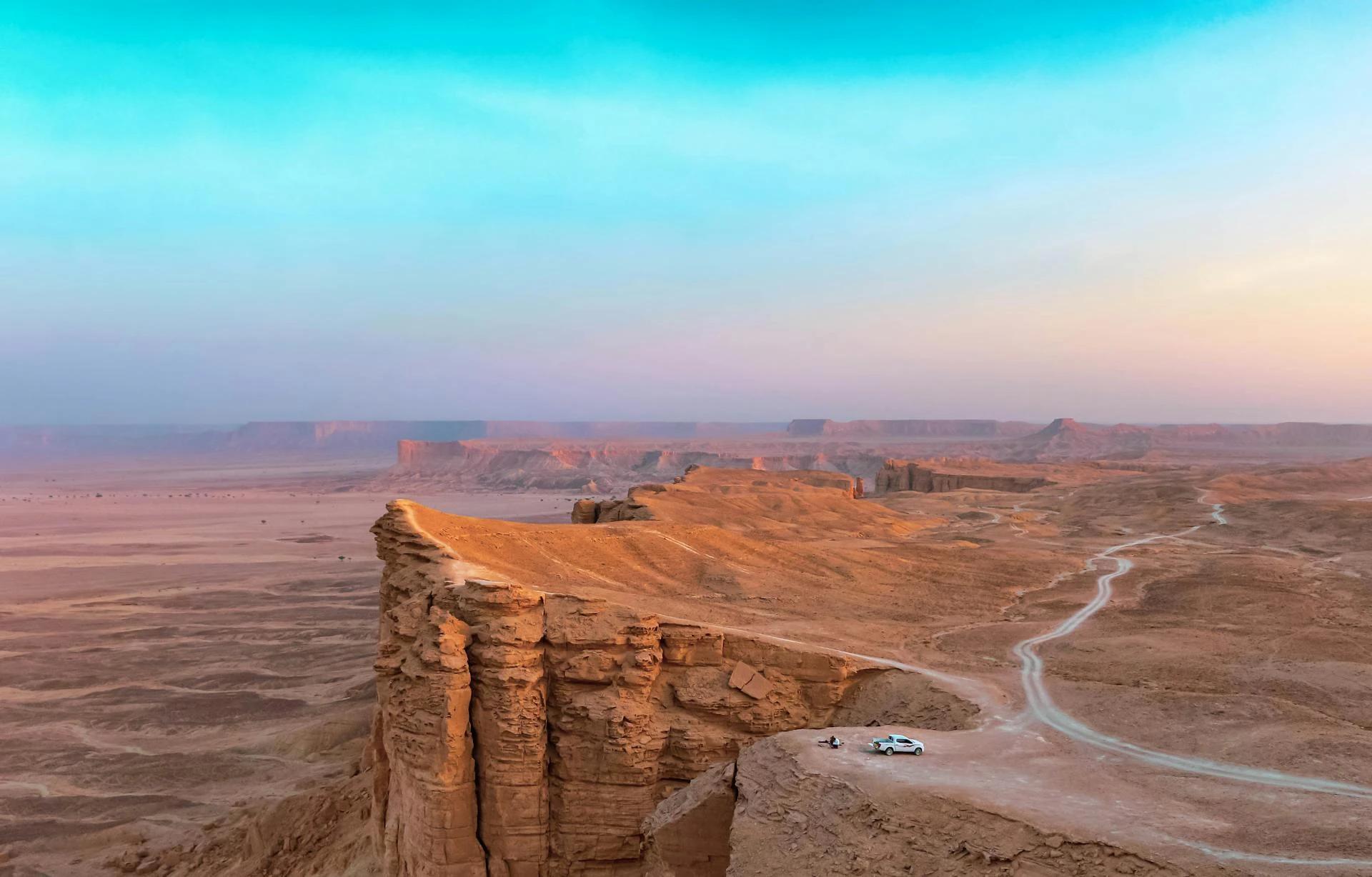 The dramatic cliffs at the Edge of the World near Riyadh.